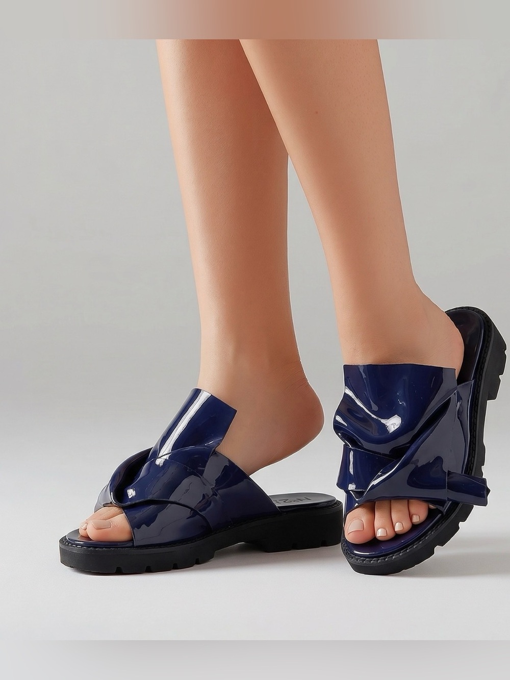 No 21 x Kartell Blue Knot Platform Slide Sandal
